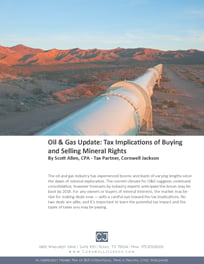 Cover - Oil Gas Update - Tax Implications of Buying and Selling Mineral Rights.jpg